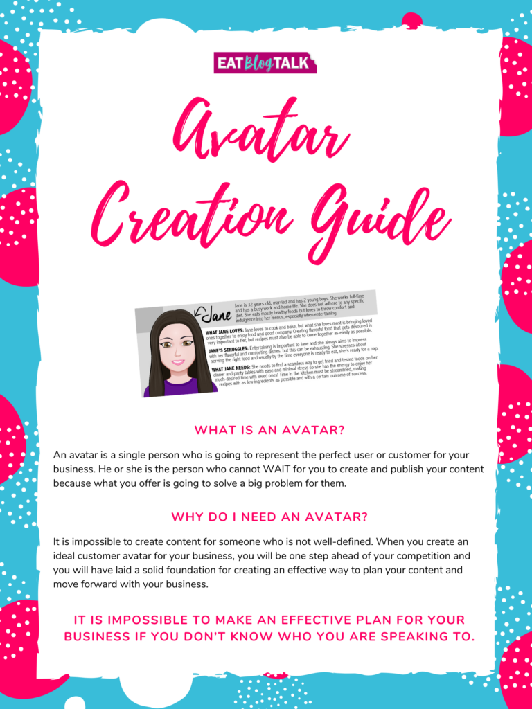 front cover of an avatar creation guide