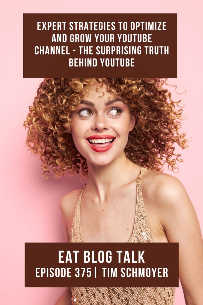 Pinterest image for episode 375 expert strategies to optimize and grow your youtube channel - the surprising truth behind youtube with Tim Schmoyer. 