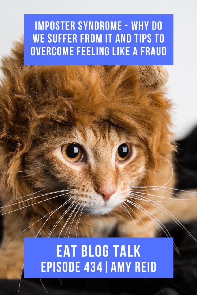 Pinterest image for episode 434 imposter syndrome - why do we suffer from it and tips to overcome feeling like a fraud with Amy Reid. 